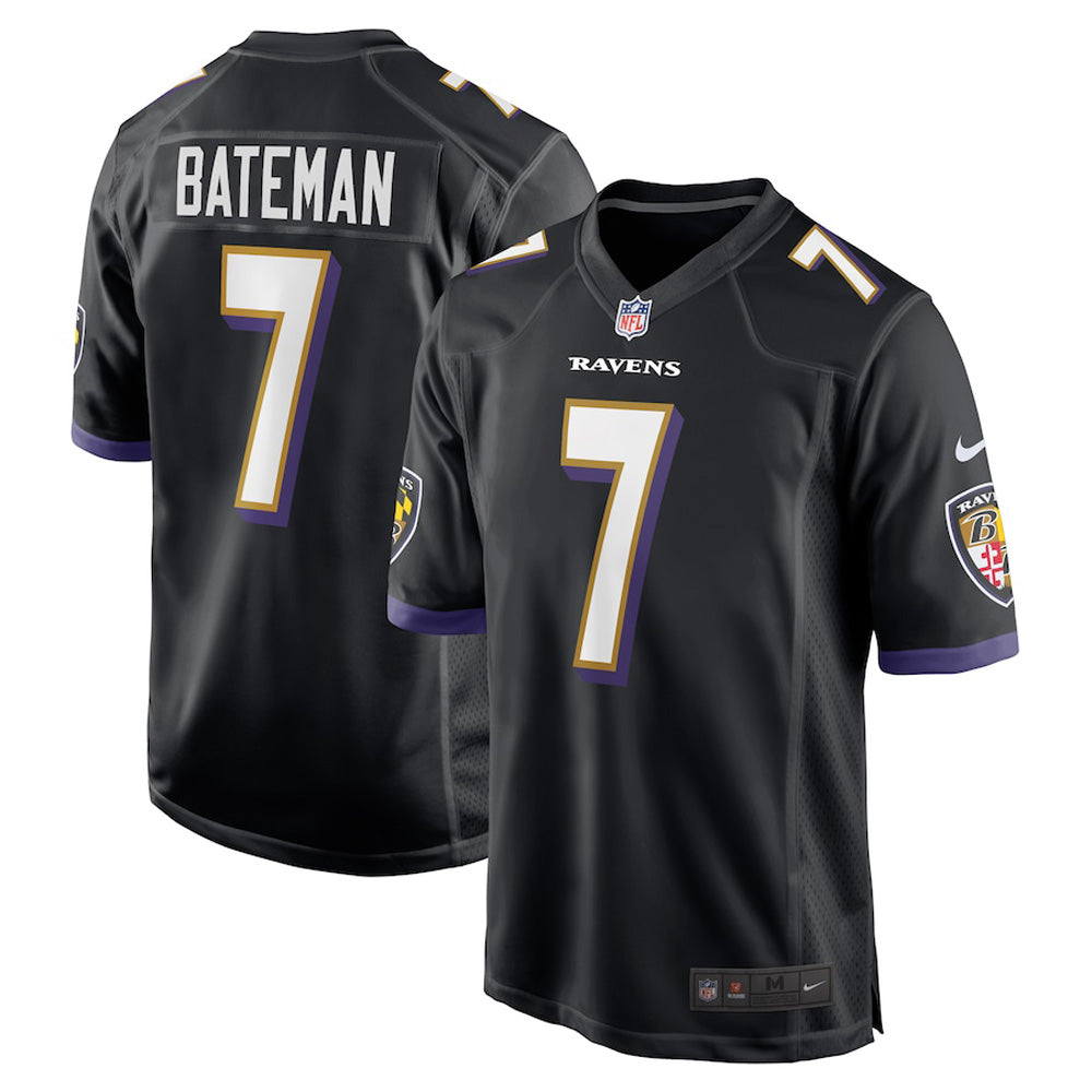 Men's Baltimore Ravens Rashod Bateman Game Jersey - Black