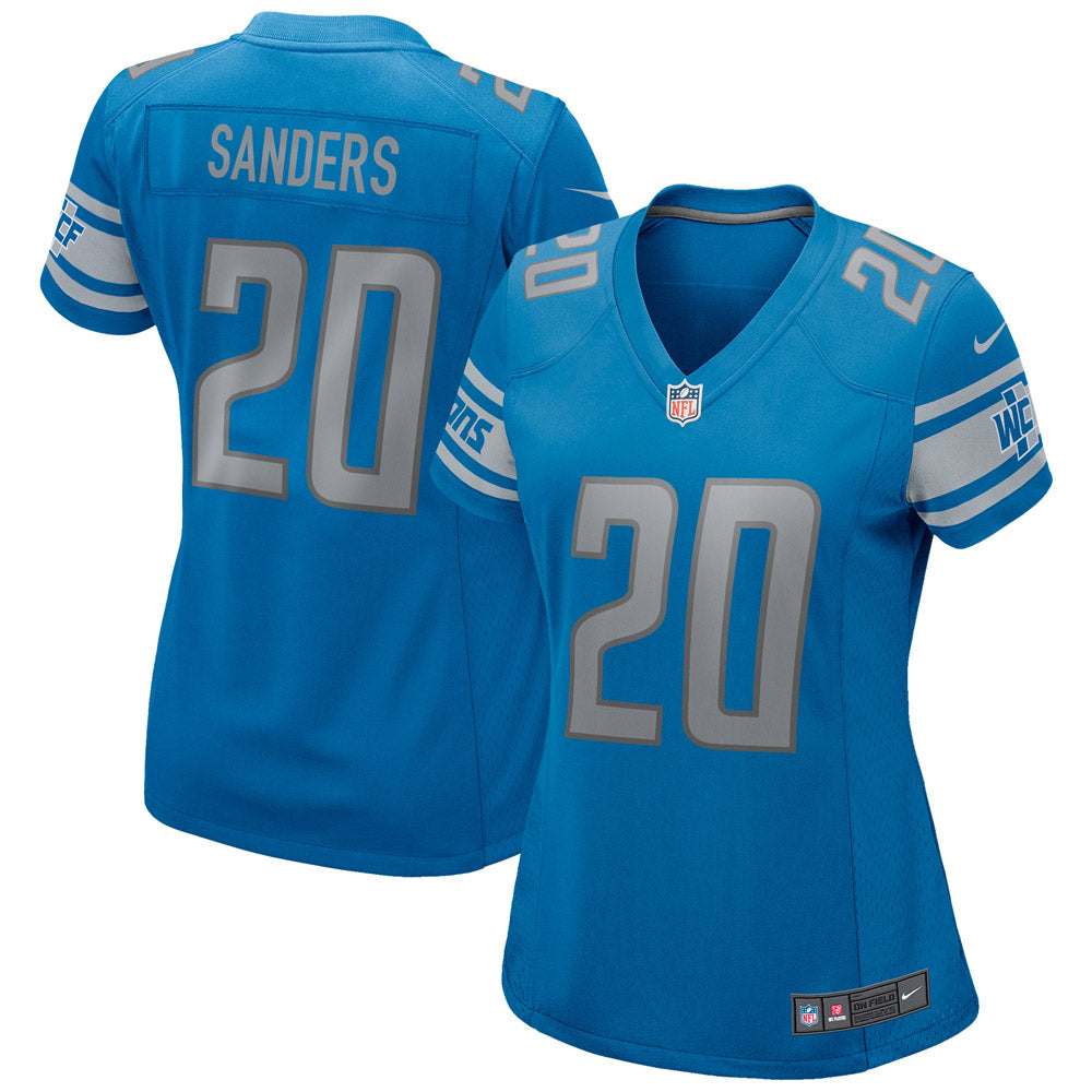 Women's Detroit Lions Barry Sanders Game Retired Player Jersey Blue